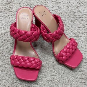 Target A New Day Women's Pink Braided heeled Sandals